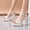 White, variant on AXXD Women White Sandals New Summer Chunky Fish Mouth Rhinestone Sandals High-heeled Sandals