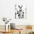 thumbnail image 2 of COMIO  Funny Bathroom Decor Cute Rabbit Reading Newspapers in the Toilet Canvas Print Pictures Animals Posters Wall Art for Room Bathroom Home Decoration, 2 of 4