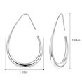 thumbnail image 2 of Turandoss 18K White Gold Plated Teardrop Chunky Hoop Boho Earrings for Women Trendy Large Oval Pull Through Hoop Hypoallergenic Lightweight Accessories Jewelry Birthday Gifts for Her Mom Wife Ideas, 2 of 6