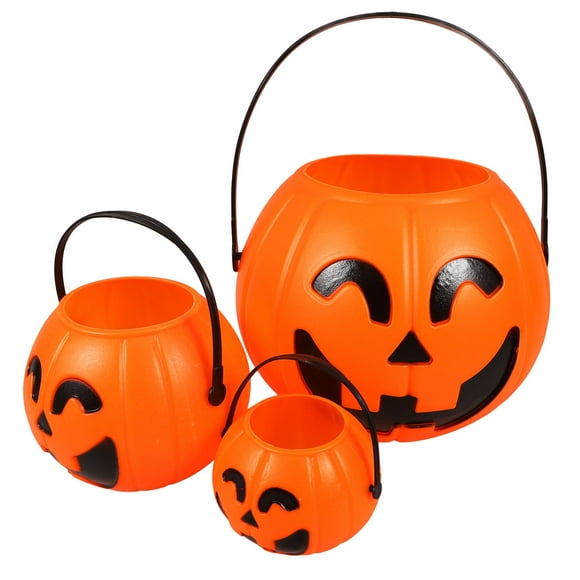 GOOHOCHY 3pcs Boo Basket Orange Plastic Decoration for Events