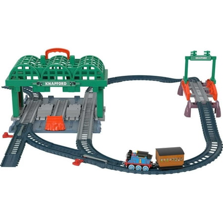 Thomas & Friends Knapford Station Track & Diecast Train Set, 2-in-1 Playset & Storage Case