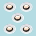 thumbnail image 2 of Mini Spot Light Ring Trim White Ceiling Medallion Urethane Foam Recessed Lighting Trim 5" Inner Dia x 9" Outer Dia Decorative Leaf Lightweight Rosettes Renovators Supply Pack of 5, 2 of 6