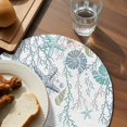 thumbnail image 3 of Ocean Coastal Round 13 Inch Placemats Set of 8, Nautical Starfish Conch Seashells Coral HeatResistant Non Slip Place Mats for Dining Table, Wipeable Braided Kitchen Table Mats for Housewarming, 3 of 9
