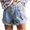 Blue, variant on RYRJJ Jean Shorts Womens Stretchy High Waisted Ripped Denim Shorts with Pockets Trendy Distressed Cut Off Hot Short Pants(Black,S)