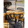 thumbnail image 5 of Outdoor Tablecloth with Umbrella Hole for Patio/Picnic/Party/Camping, Yellow Truck Waterproof Table Cloth Square Cover Washable, Brown Striped Farmhouse Art (54"x 54"), 5 of 8