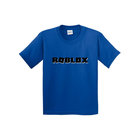 Trendy Usa 1168 Youth T Shirt Roblox Block Logo Game Accent Large Royal Blue - cage shirt roblox