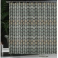 thumbnail image 4 of Ambesonne Herringbone Shower Curtain, Nature Inspired Shapes, 69"Wx75"L, Dark Blue Grey Multicolor, 4 of 5