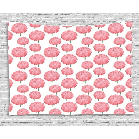 Floral Tapestry Blossoming Garden Of Chrysanthemums Botany Themed Romantic Nature Growth Wall Hanging For Bedroom Living Room Dorm Decor 80w X 60l