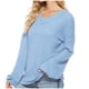 thumbnail image 2 of Suéter de cuello en V para mujer, suéter informal de moda de manga larga de color, suéter holgado, suéter de cuello en V, suéter para mujer, 2 of 6