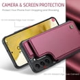 thumbnail image 2 of for Samsung Galaxy S22 Plus Premium PU Leather Back Case, Multiple Card Slots Design, Double Magnetic Clasp Study Kickstand RFID Blocking Classic Phone Cover for Samsung Galaxy S22 Plus, Winered, 2 of 9