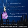 thumbnail image 2 of Gem Stone King 925 Silver and 10K Yellow Gold 2 Tone Pear Shape Purple Amethyst and White E-F Lab Grown Diamond Keren Hanan Pendant Necklace for Women (9.87 Ctttw), 2 of 5