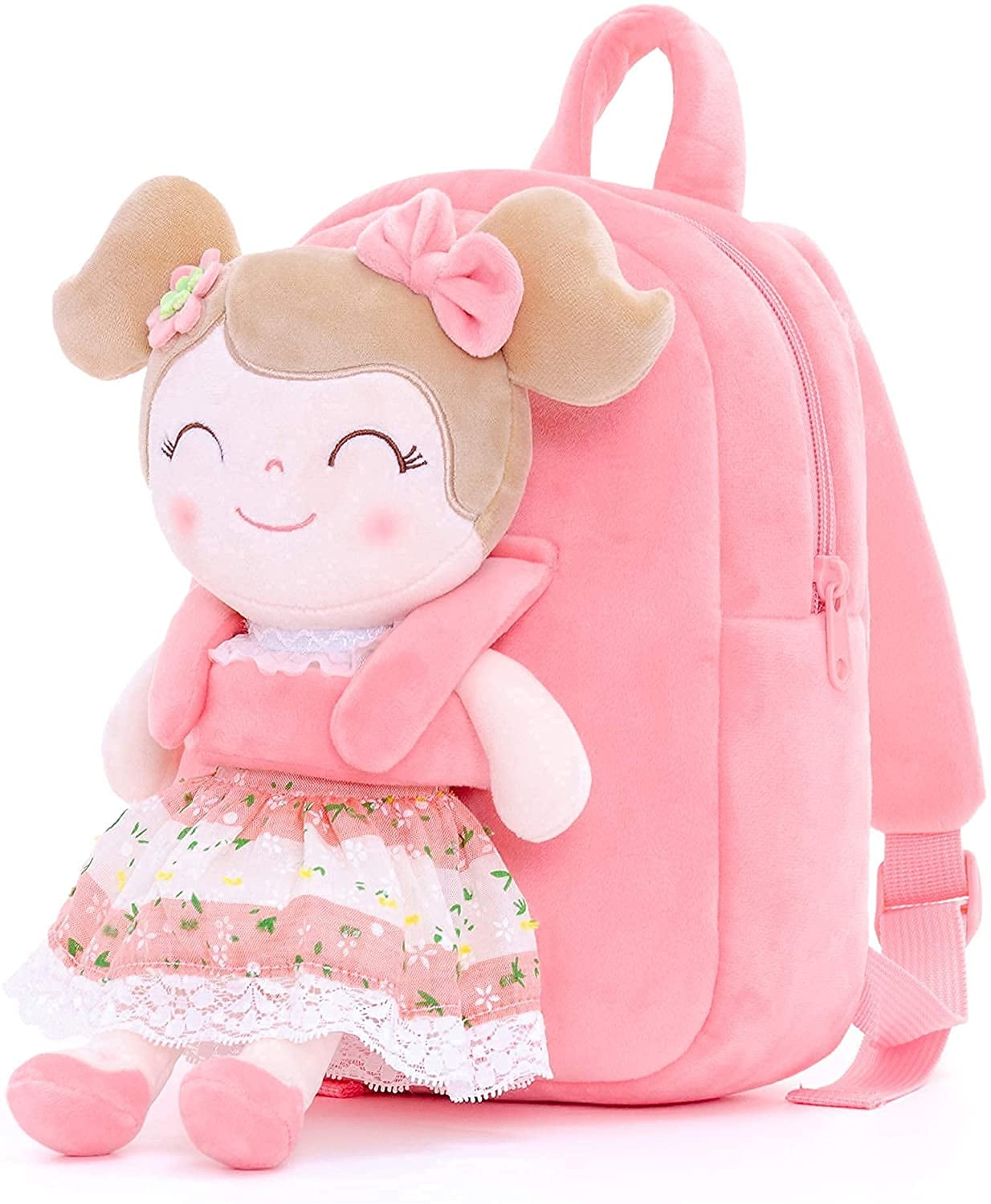 Dotpet Kids Backpack Toddler Backpack Plush Backpack with Soft Doll