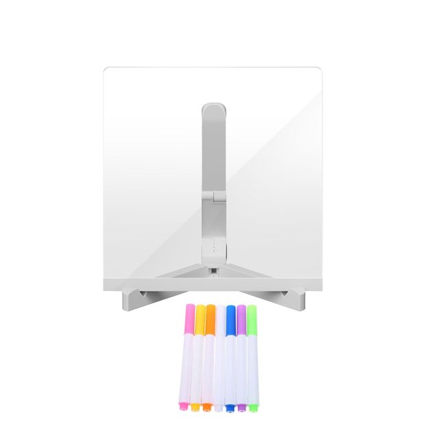 Tablette d'Écriture Moyenne Tableau Lumineux en Acrylique Tableau de Dessin Tableau de Notes avec Angle Multifonctionnel Support Réglable Tableau de Messages Lumineux avec 7 Stylos 10Ml