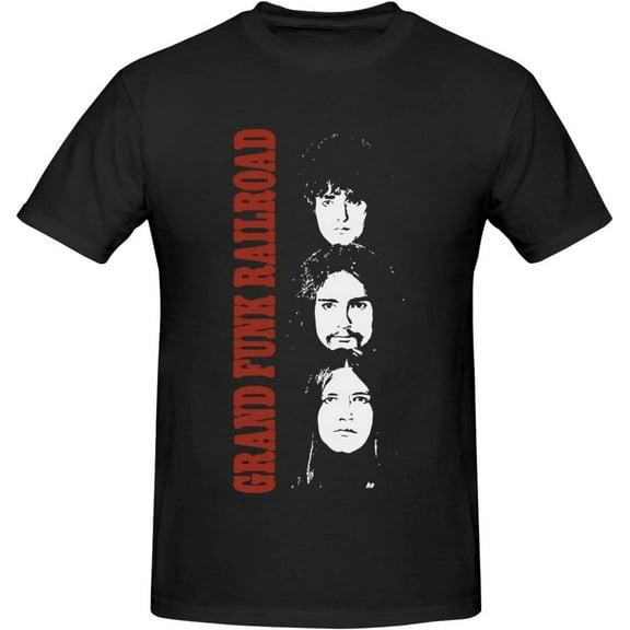 Grand Funk and Railroad T Shirt for Men Cotton Crew Neck Short Sleeve Casual Stylish Tee Black