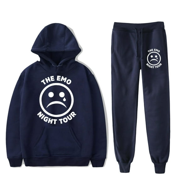 Emo Night Tour   hoodies suits pocket drawstring hoodies sweatshirt men/women Strap sports pants