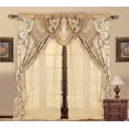 thumbnail image 2 of Juego de cortinas GLORY RUGS Jacquard de lujo para ventanas, 2 paneles, color topo, 140 x 213 cm, 2 of 8