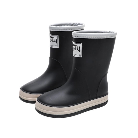 Xfvqtps Kids Rain Boots Waterproof Rainboots Non-Slip Thick Sole Rubber Boots for Boys Girls Outdoor Play