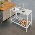 thumbnail image 5 of Utility Laundry Sink Kitchen Stainless Steel Single Bowl Sink Washing Station, 5 of 13