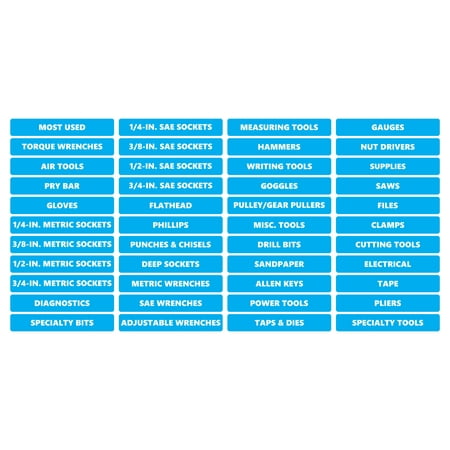 

Toolbox Organizational Magnetic Rounded Labels Advanced Set by DCM Solutions (Cyan 0.75 H x 4.5 W)