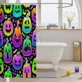 thumbnail image 4 of JOOCAR Happy Halloween Shower Curtain 72"Wx72"L Trippy Pumpkin Lantern Bath Curtain,Rainbow Gothic Shower Curtain Set Iridescent Starry Sky Galaxy for Kids Child Glitter Stars, 4 of 5