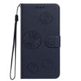 thumbnail image 2 of PU Leather Wallet Case for iPhone 17e 6.1", Daisy Embossed Flip Folio Cover with Card Slots, Magnetic Closure Phone Case,Blue,For iPhone 17e, 2 of 6