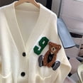 thumbnail image 6 of Aellinatey Spring Autumn Womens Cardigans Cartoon V-neck Button Down Sweater Cardigans, 6 of 16