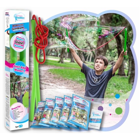 Kit de burbujas gigantes WOWMAZING Plus con varita para burbujas grandes y solución