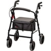 NOVA Zoom Rollator Walker with 22 Seat Height, Rolling Walker with Locking Hand Brakes, Padded Seat and 8 Wheels, Color Red