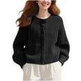 thumbnail image 5 of SnZhen Winter Sweater for Women Women's Casual Solid Color Long Sleeve Knitted Button Cardign Sweaters Black S, 5 of 5