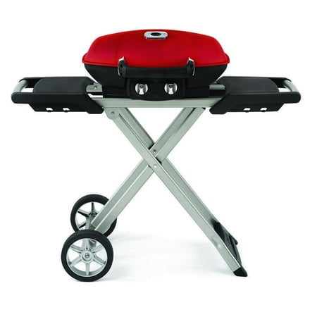 Wolf Outdoor Grills - Napoleon Freestanding Portable Grill with Griddle & High Lid, Red