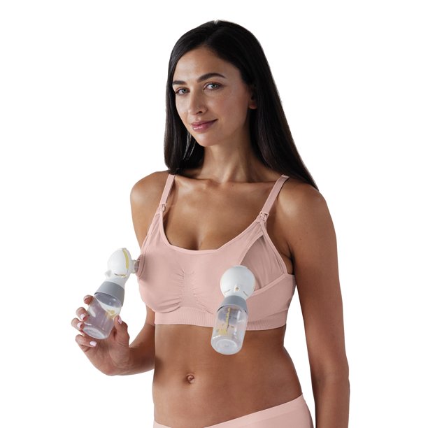 BRAVADO! DESIGNS Sustainable Pumping and Nursing Bra Recycled Nylon Soft Rose L