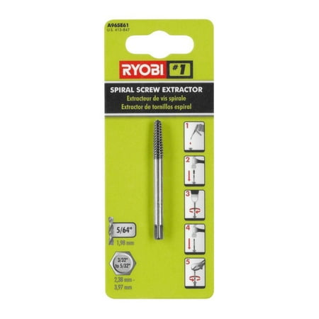 

Ryobi No.1 Spiral Screw Extractor Steel Black Oxide Thread Tool Accessory A96SE61