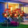 thumbnail image 3 of Luz LED Solar de simulación de orquídeas para exteriores estaca impermeable Kuymtek  de 7 cabezales para jardín paisaje Villa valla lámpara Patio camino D, 3 of 8