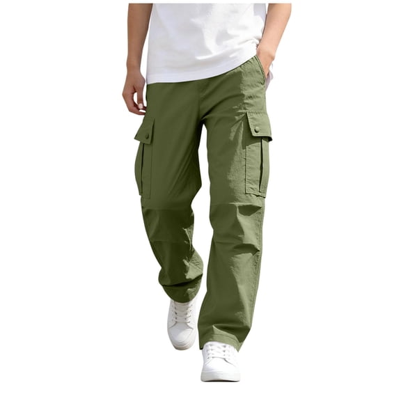 OGLCCG Boys Cargo Hiking Pants Youth Quick Dry Joggers Pants for Kids Lightweight Outdoor Wateproof Sports Pants with Pockets 7-16 Years