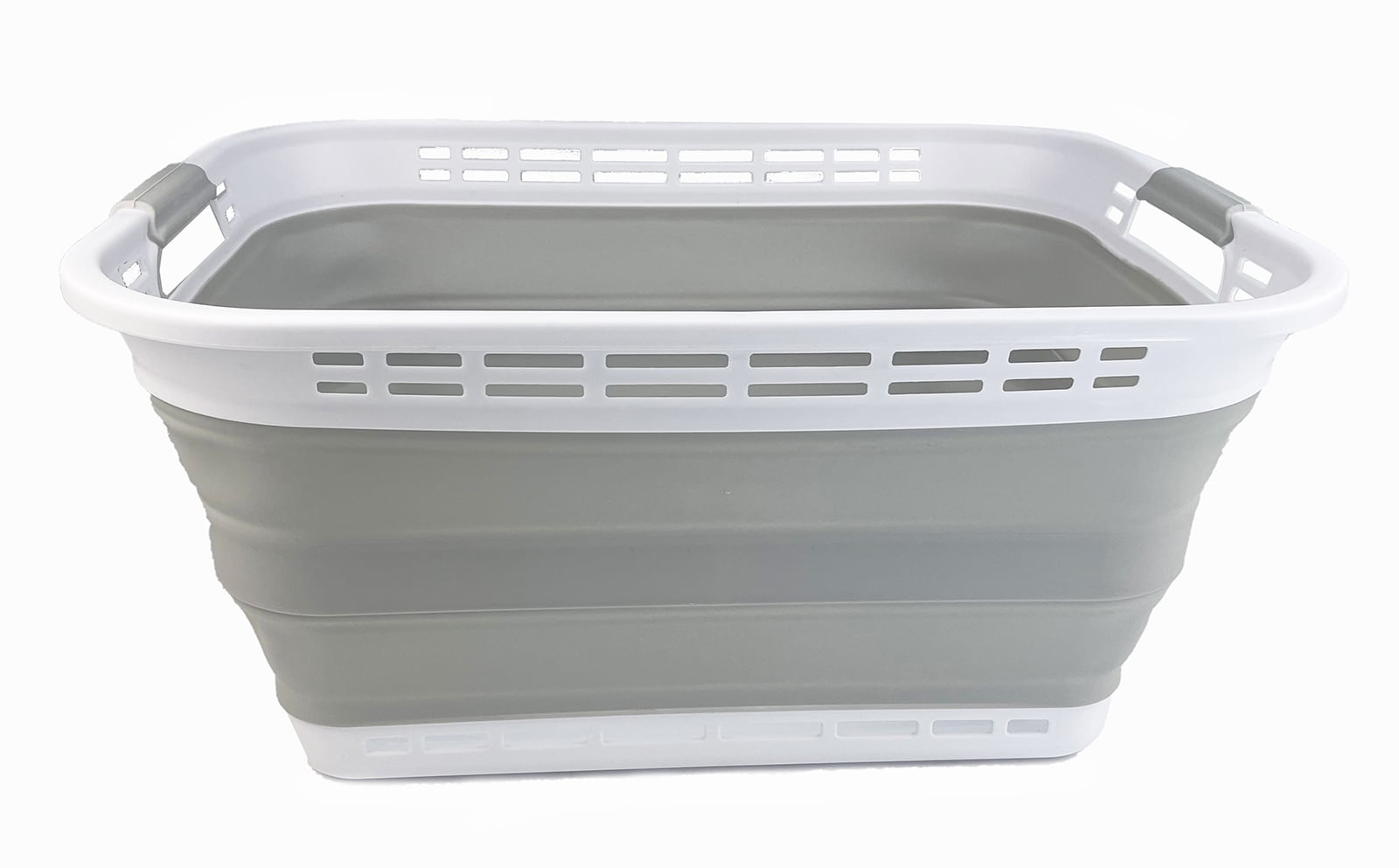 SAMMART 42L (11 gallons) Collapsible Plastic Laundry Hamper/Basket - Foldable Storage Container/Organizer - Portable Laundry Basket - Easy Storage Space Saving