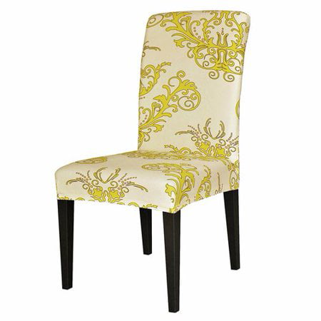 Subrtex Stretch Vintage Fl Dining, Yellow Parsons Chair Covers