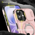 thumbnail image 4 of Case for iPhone 17 6.3-inch, Built In Slide Camera Cover & Rotatable Kickstand Sliding Ring Heavy Duty ShockProof Protective Case for iPhone 17,Pink,For iPhone 17, 4 of 10