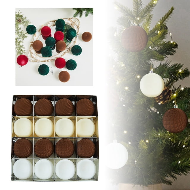 TIELUTT Flocked Christmas Christmas Tree Hanging Decorations Christmas Hanging Scene Christmas Decorations Sky Color Stain Glass round Stained Glass Window Rocks Decorations Easter Eggs