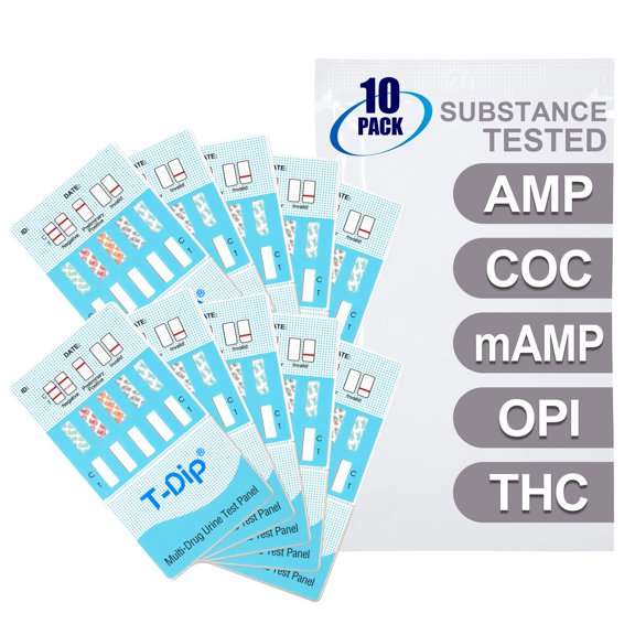 Mintegrity [10pk] - 5-Panel Dip Card Instant Urine Drug Test - Amphetamine (AMP), Cocaine (COC), Meth/Methamphetamine (mAMP/MET), Opiates (OPI), Marijuana/Cannabinoids (THC) #MT-WDOA-254