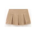 thumbnail image 5 of Khaki Pleated Mini Skirt High Waist A-Line Casual Streetwear Womens Skirt, 5 of 6