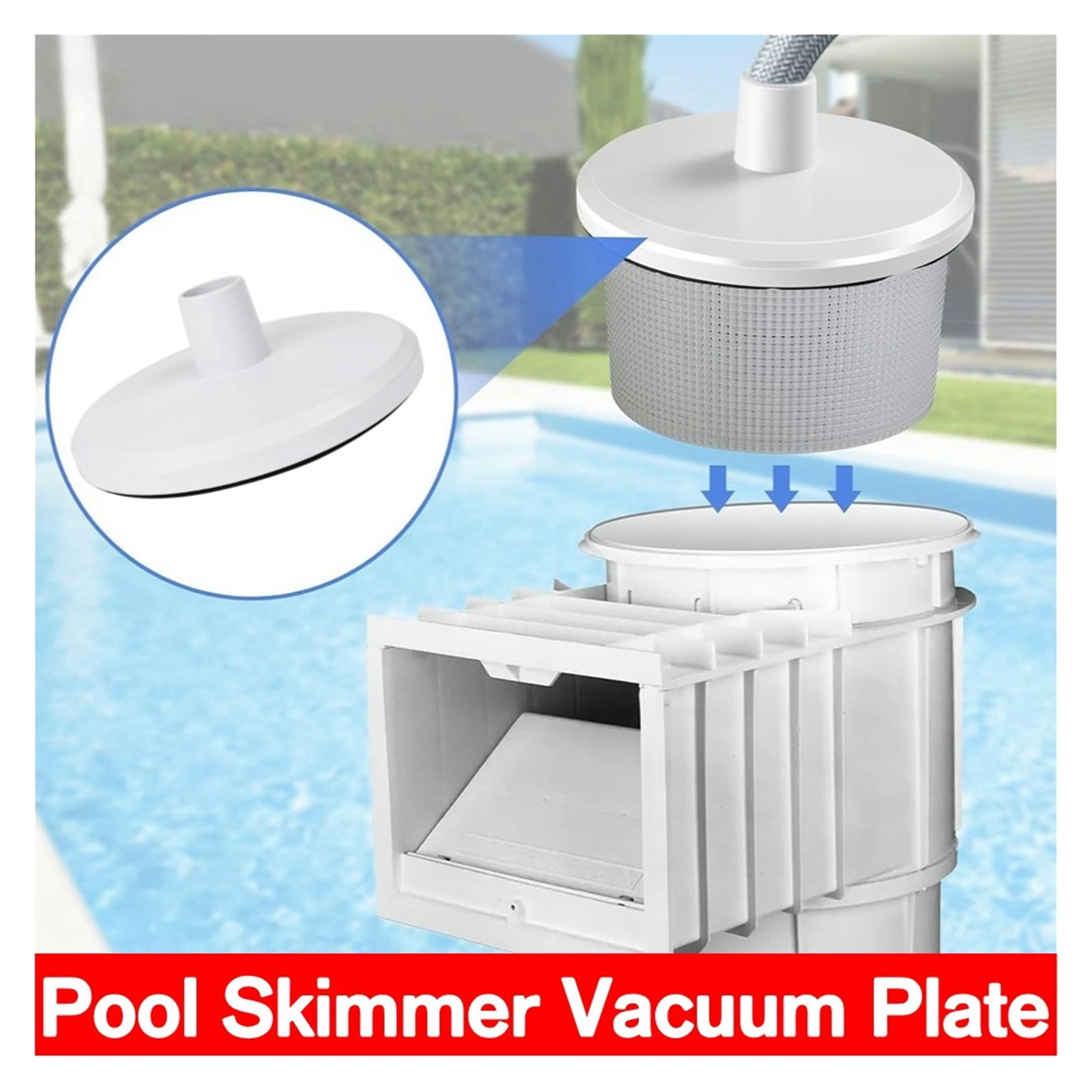 Skimmer Vacuum Hose Adapter Plate Replacement In-Ground Pool Skimmer Vac Plate Swimming Accessories ,Efficient Cleaning