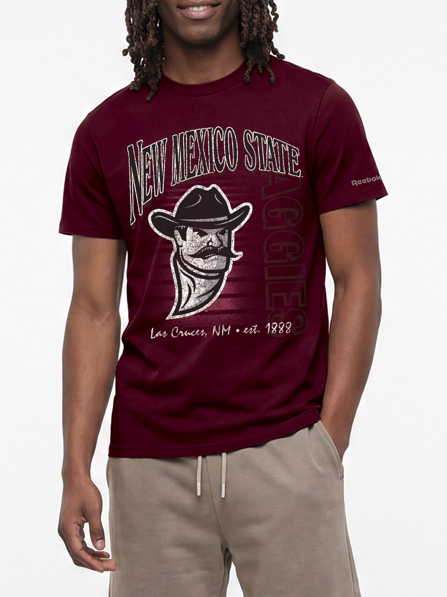 New Mexico State Aggies Reebok Mens Crew Neck Short Sleeve T-Shirt