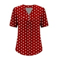 thumbnail image 6 of Summer Oversize Shirts for Womens Fashion Casual Print V-Neck Short Sleeve Casual Blouse, 6 of 6