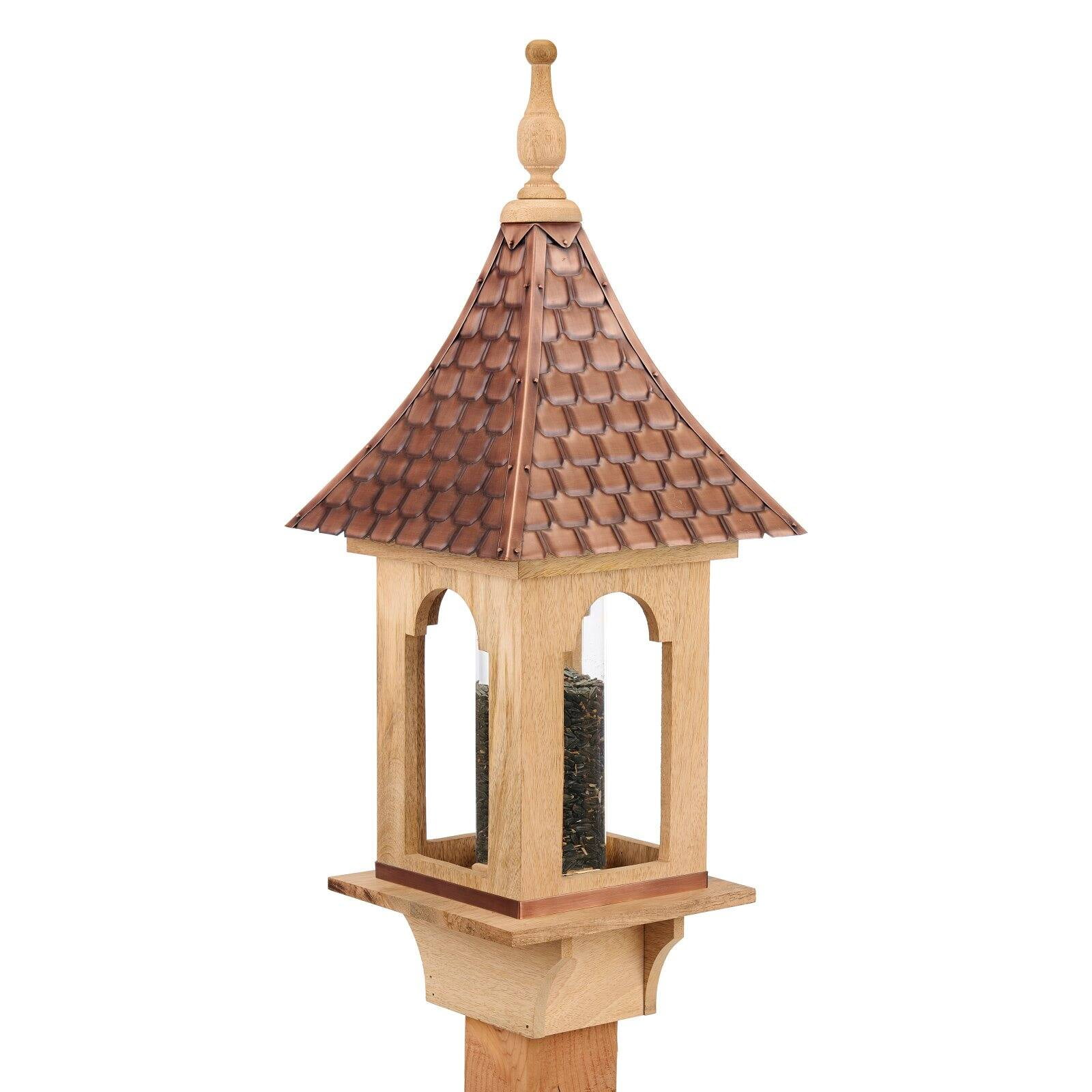 Villa Bird Feeder With Pure Copper Roof Large 4 Lb Seed Capacity By Good Directions Walmart Com Walmart Com
