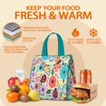 thumbnail image 5 of Pioneer Flower Floral Print Pattern Insulated Lunch Bag for Women & Adults,Large Portable Soft Cooler Lunch Bag,Thermal Food Storage Tote with Pearl Cotton,8.66L,8.75x5.75x9.5 Inch, 5 of 6