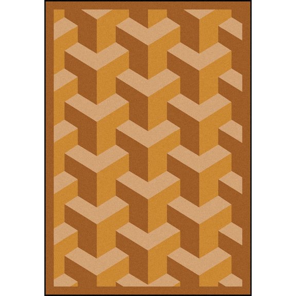 Joy Carpets Kaleidoscope Rooftop 3'10" x 5'4" Area Rug in Color Wheat