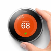 OB Google Nest 3rd Generation T3007ES Learning Thermostat, Works with Alexa - Stainless Steel