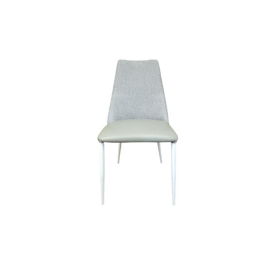 Casabianca Home Mia dining chair in gray leather & cotton.