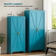 thumbnail image 4 of Elegant 61''H Blue Farmhouse Metal Pantry Cabinet with 3 Adjustable Shelves,Metal Storage Cabinet,Kitchen Storage Cabinet for Kitchen,Dining,Office, 4 of 7