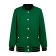thumbnail image 5 of DYMADE Women Long Sleeve Pockets Contrast Fleece Bomber Fashion Coat, 5 of 6